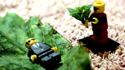 Lego characters re-enact funeral