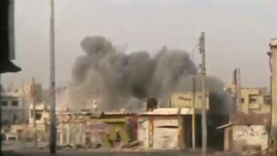 A blast in Homs