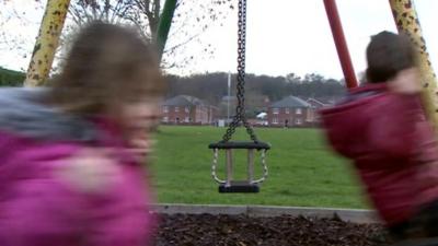 Children on swings