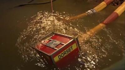 A Dorset Fire Service pump in use in Somerset