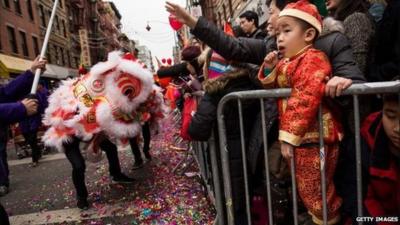 Chinese New Year parade, New York, 2 February 2014