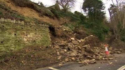 Landslide near Bath