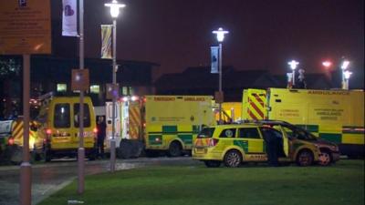 Several ambulances were called to the Odyssey Arena in Belfast