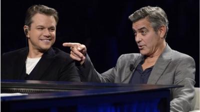 Matt Damon and George Clooney