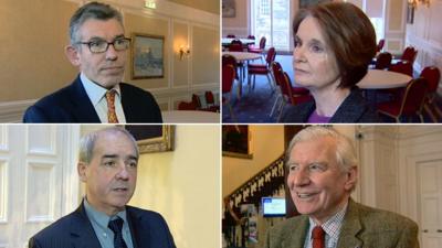 Dr Angus Armstrong, Jo Armstrong, Gavin McCrone and Prof David Bell