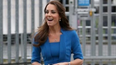 Catherine, Duchess of Cambridge arrives for the opening of the ICAP Art Room at Northolt High School