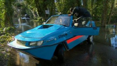 David Shukman takes a tour in an amphibious car