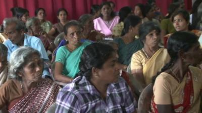 People waiting to testify in Jaffna