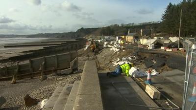 Storm damage in Amroth