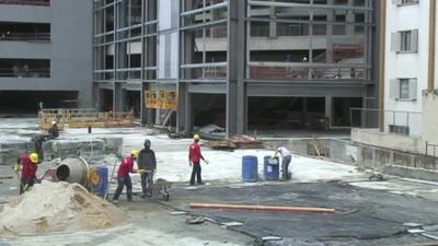 Construction work at the Arena da Baixada in Curitiba