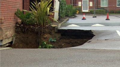 A sinkhole in Hemel Hempstead