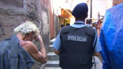 Police officer in Brazil shanty town