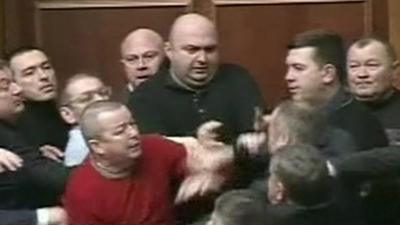 Scuffles in parliament