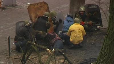 Protesters under fire in Kiev