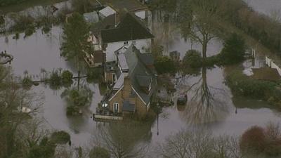 Flooding around a house