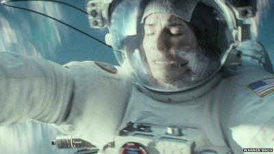 Sandra Bullock in a scene from Gravity