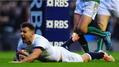 Danny Care scores a try for England in their victory over Ireland