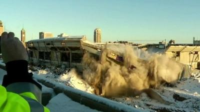 Demolition of Minnesota's Metrodome stadium