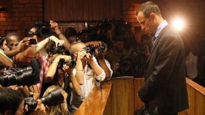 Cameras photograph Pistorius