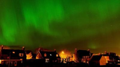 Northern lights above Wick in Caithness