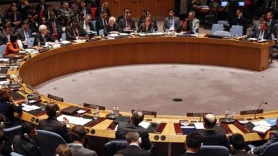 Security council members attend a meeting on the crisis in Ukraine at the UN headquarters in New York March 3