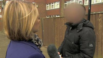 Man speaking to the BBC's Laura Kuenssberg about stop and search