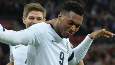 Daniel Sturridge celebrates England winner