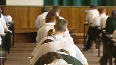 pupils sitting exams