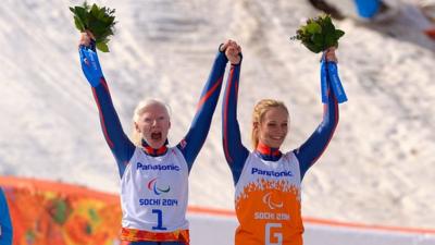 Kelly Gallagher and Charlotte Evans after their gold-medal triumph on Monday