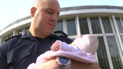 Steve Fox with baby Sadie