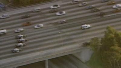 Police cars pursue O J Simpson