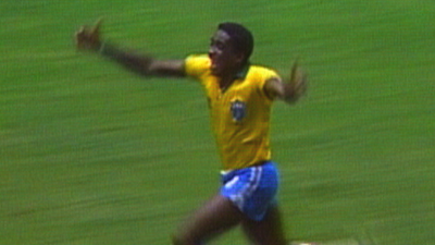 Josimar scores a wonderful goal for Brazil against Northern Ireland