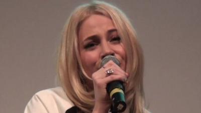 Pixie Lott singing at Ravens Wood School