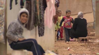 Children inside refugee camp