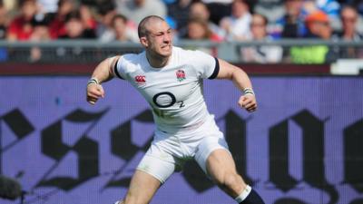 Mike Brown scores for England in Rome