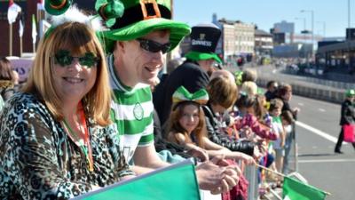 Crowds in Digbeth for St Patrick's Day 2014