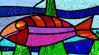 Stained glass fish