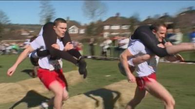 Wife carrying race