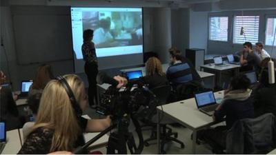 Camera Crew filming classroom