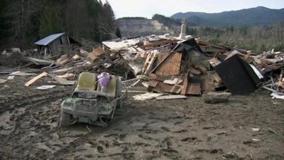 Landslide devastation