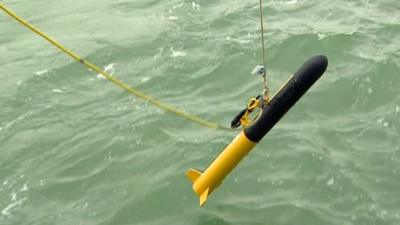 'The fish' sonar device