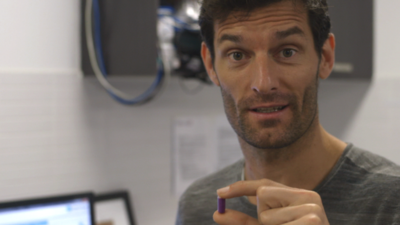 Malaysian Grand Prix: Mark Webber shows off core temperature pill