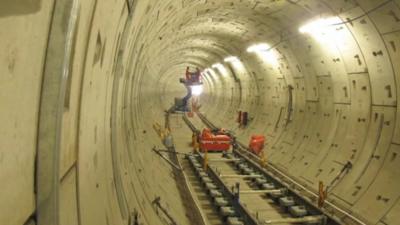 Works on a railway tunnel under London