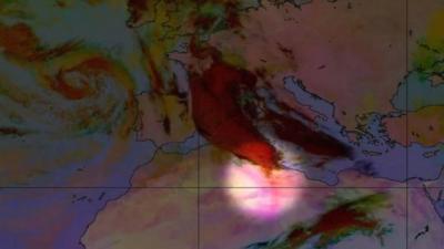 Met Office graphic highlighting dust storm