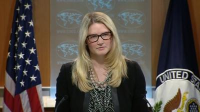 Marie Harf at a state department briefing 2 April 2014