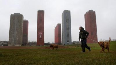 Red Road apartment blocks in Glasgow