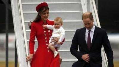 The Duke and Duchess of Cambridge with Prince George