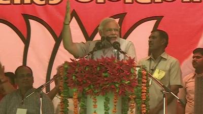 Narendra Modi at rally in Aligarh