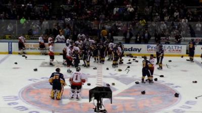 Brawl at ice hockey game