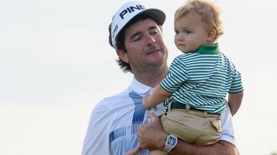 American Bubba Watson celebrates winning the 2014 Masters